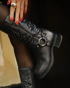botas caña media negras mujer