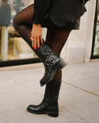 botas caña media negras mujer
