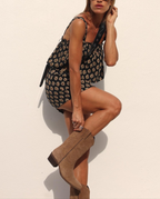 Botas cowboy taupe para mujer media caña