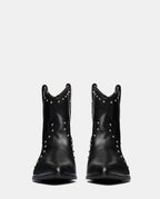botines cowboy mujer piel negra y tachuelas