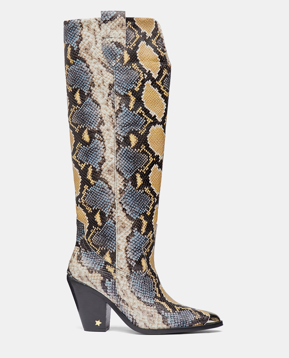 botas altas serpiente print mujer