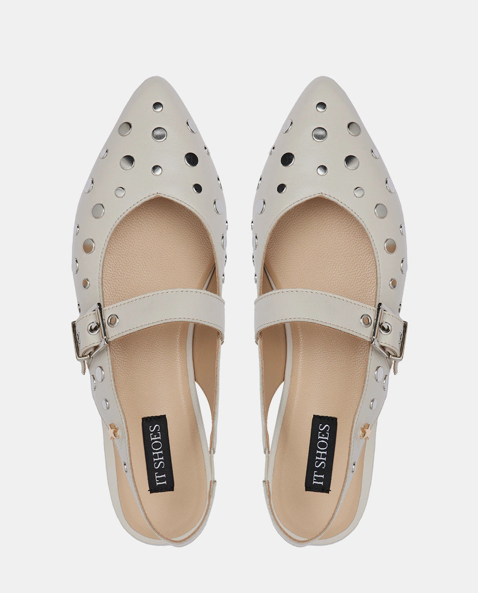 bailarinas gris claro con tachas