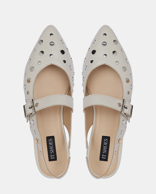 bailarinas gris claro con tachas