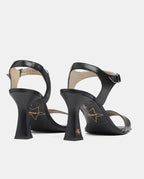 sandalias con tacón alto negras para mujer