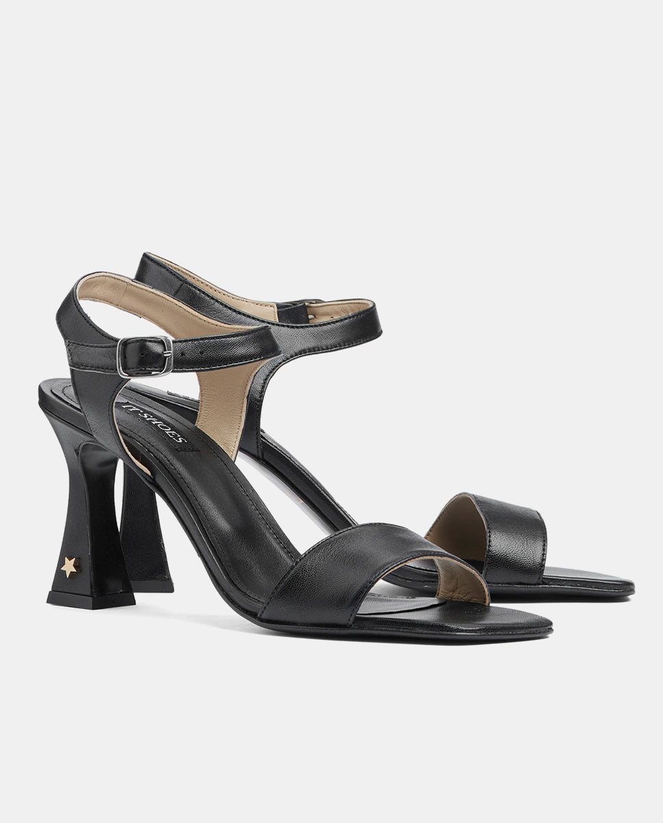 sandalias con tacón alto negras para mujer