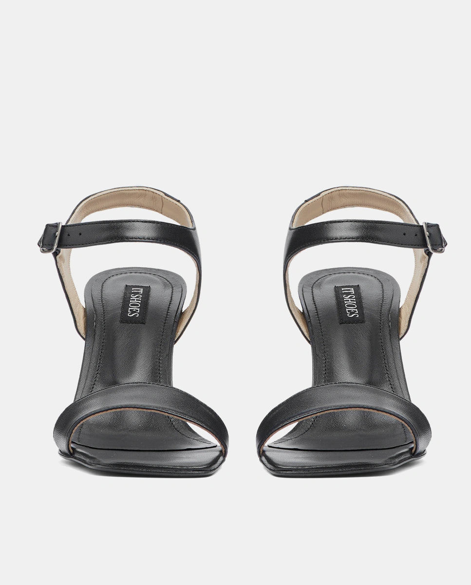 sandalias con tacón alto negras para mujer