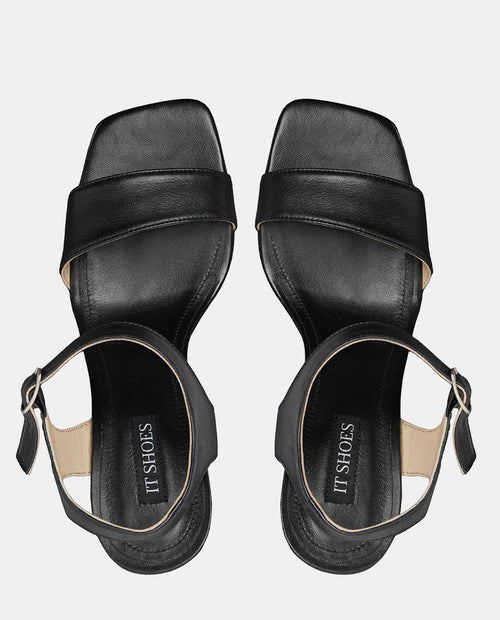 sandalias con tacón alto negras para mujer