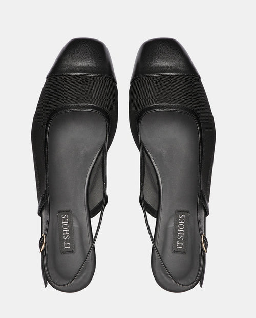 bailarinas planas en piel negra