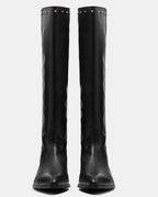 botas negras mujer tachas piel