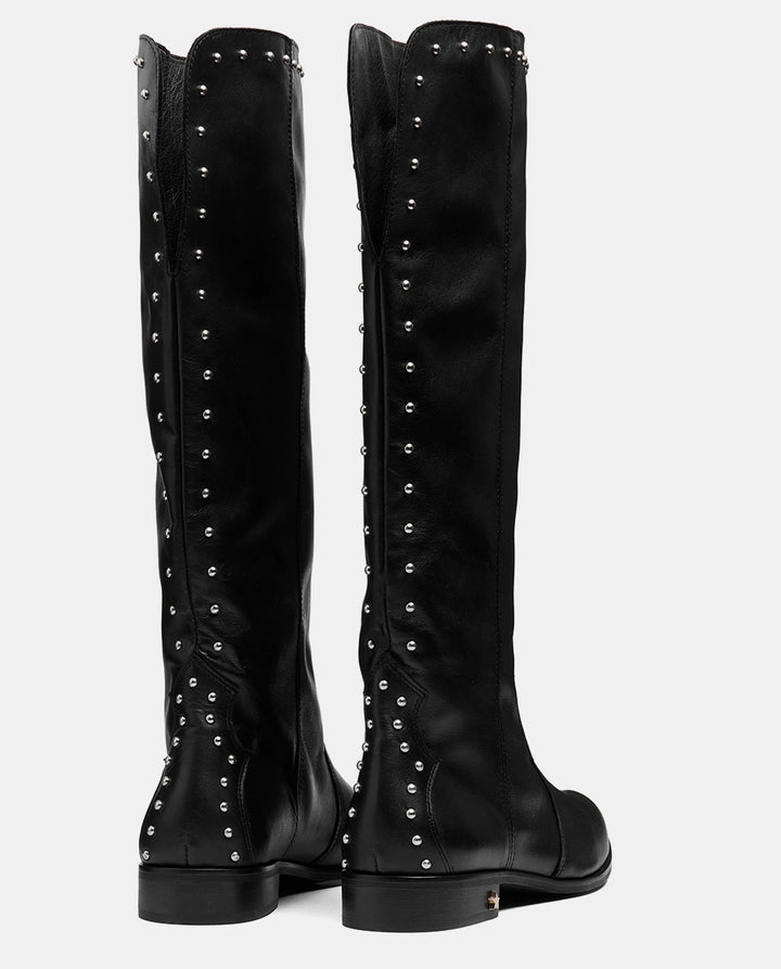 botas negras mujer tachas piel