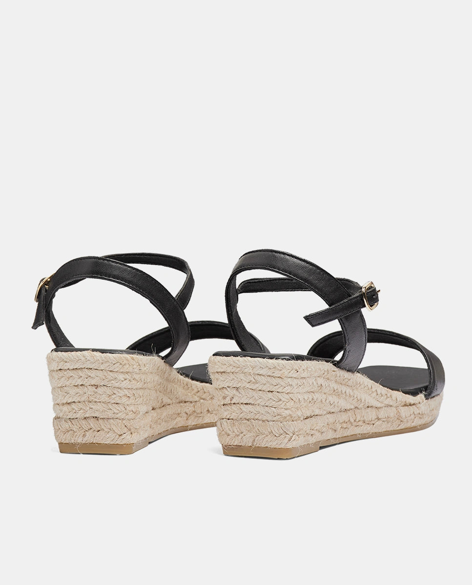 cuña esparto negro para mujer