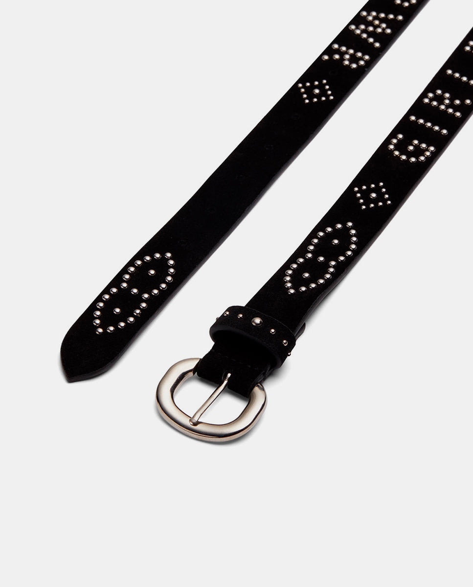 It-Girl-Power-Cinturon-hebilla-plateado-negro-ante