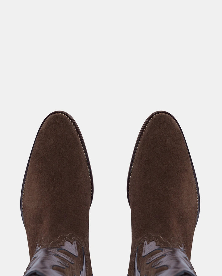 botas cowboy en piel marrón para mujer