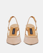 zapatos transparentes nude con tacón