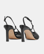 zapatos negros transparentes con tacón