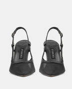 zapatos negros transparentes con tacón