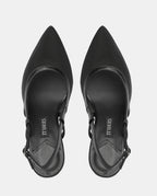 zapatos negros transparentes con tacón