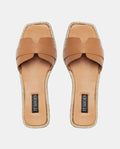 Sandalias piel marrón mujer