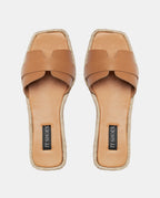 Sandalias piel marrón mujer