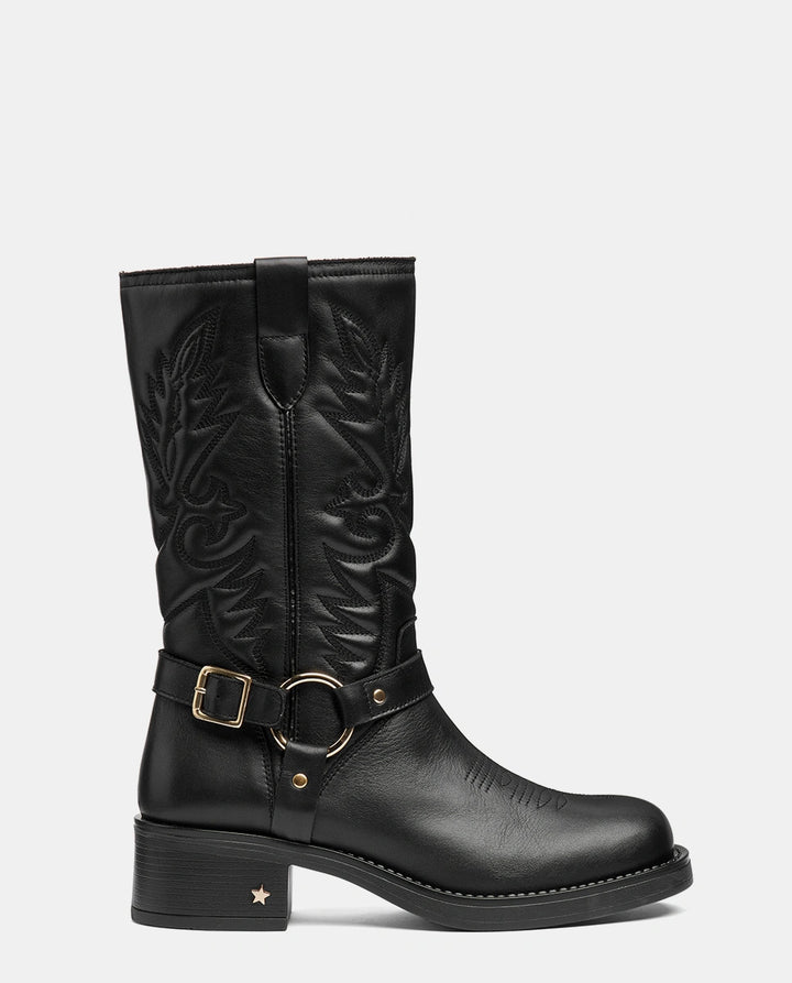 botas caña media negras mujer