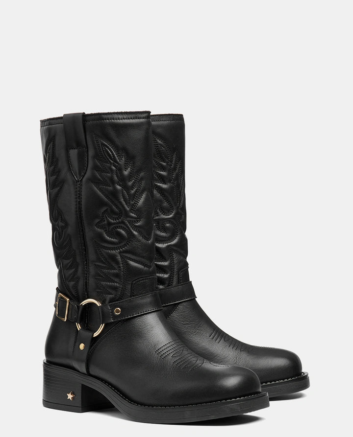 botas caña media negras mujer