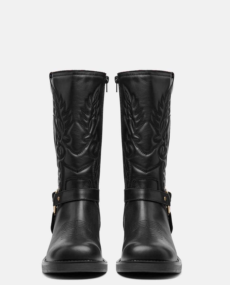 botas caña media negras mujer