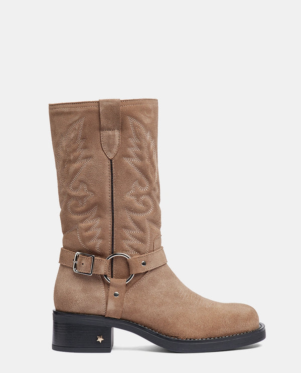 botas media caña taupe mujer