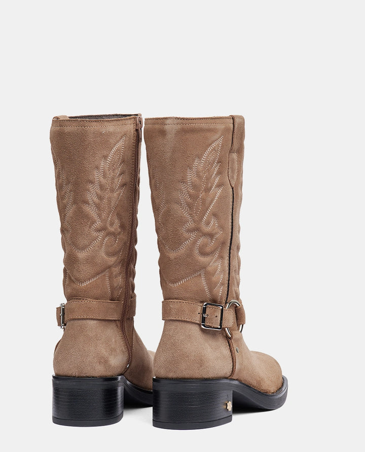 botas media caña taupe mujer