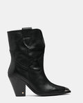 botas negras piel media caña