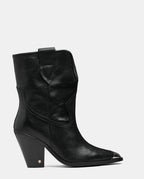 botas negras piel media caña