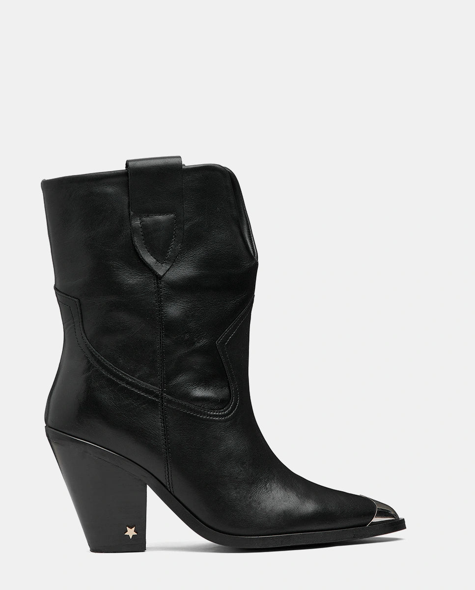 botas negras piel media caña
