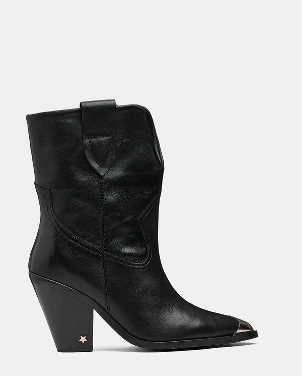 botas negras piel media caña