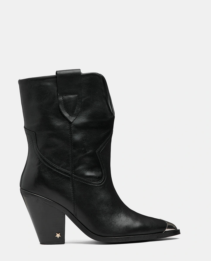 botas negras piel media caña