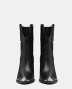 botas negras piel media caña