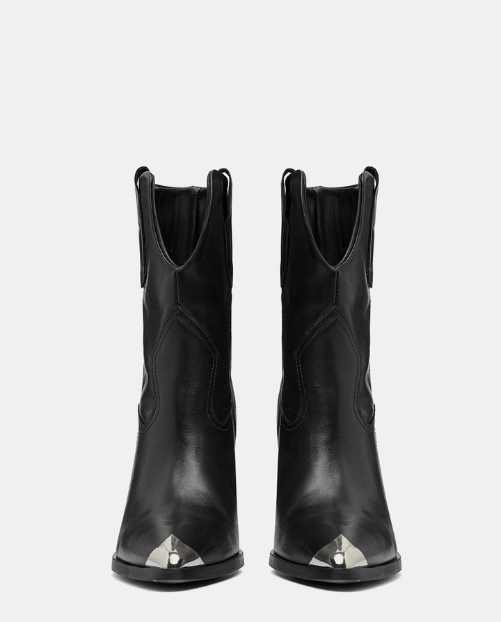 botas negras piel media caña