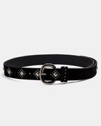 It-London-Cinturon-plateado-negro-tachuelas-ante