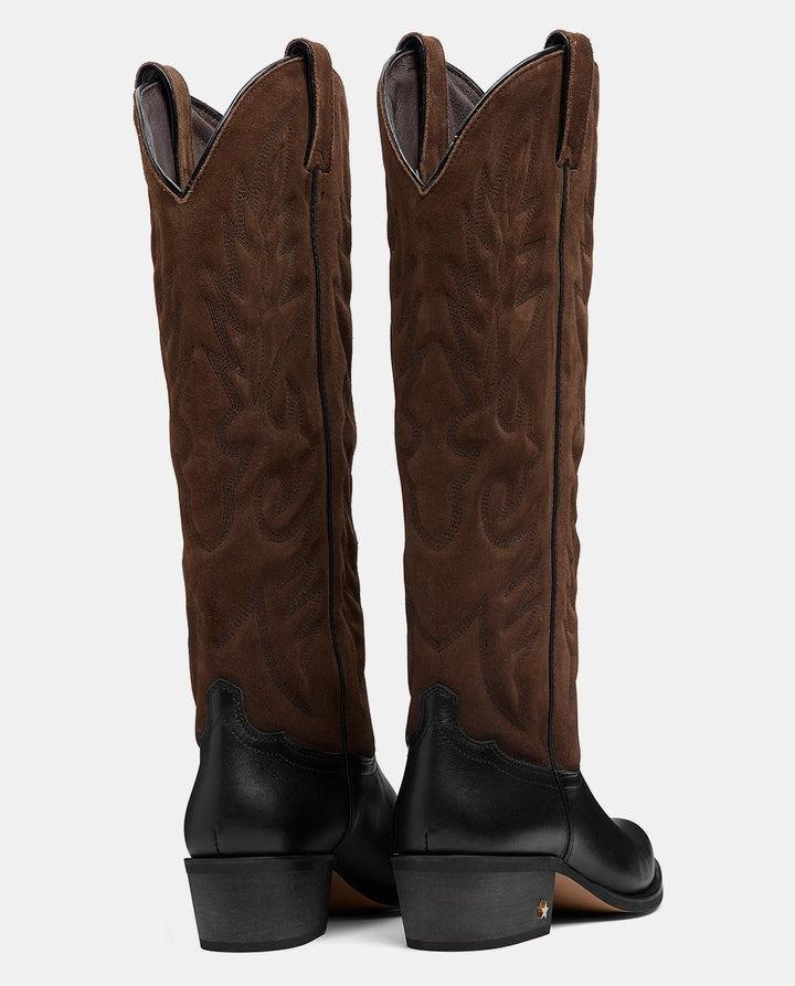 botas piel marrón cowboy mujer