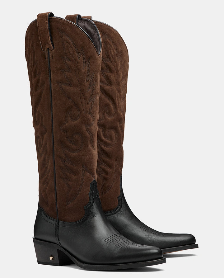 botas piel marrón cowboy mujer