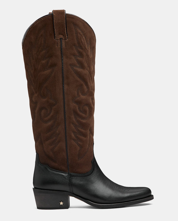 botas piel marrón cowboy mujer