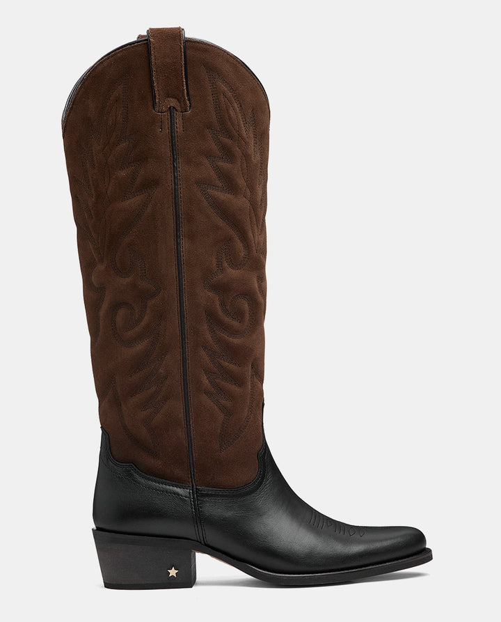 botas piel marrón cowboy mujer