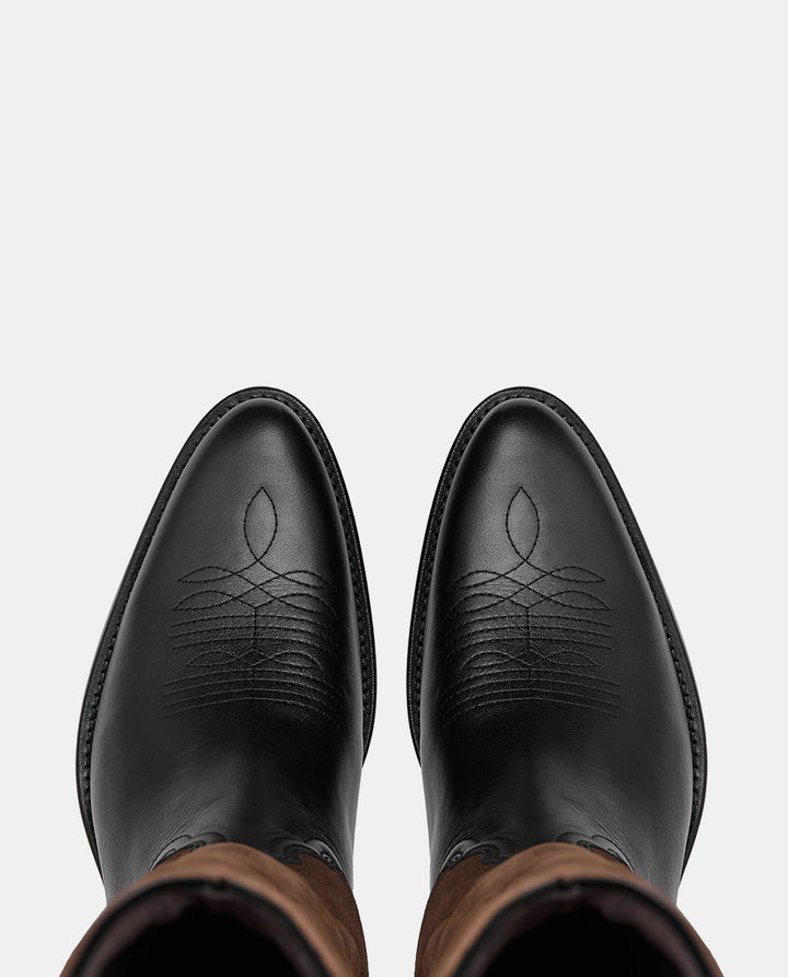 botas piel marrón cowboy mujer