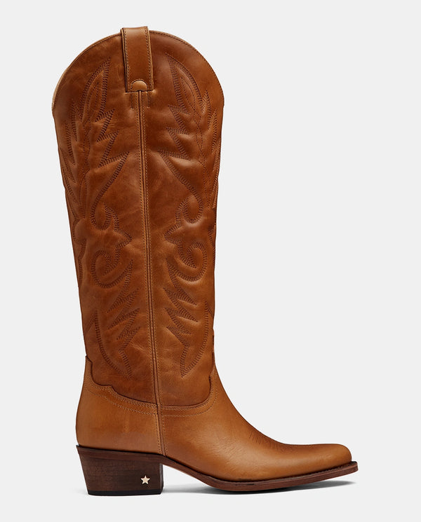 botas cowboy altas camel piel mujer