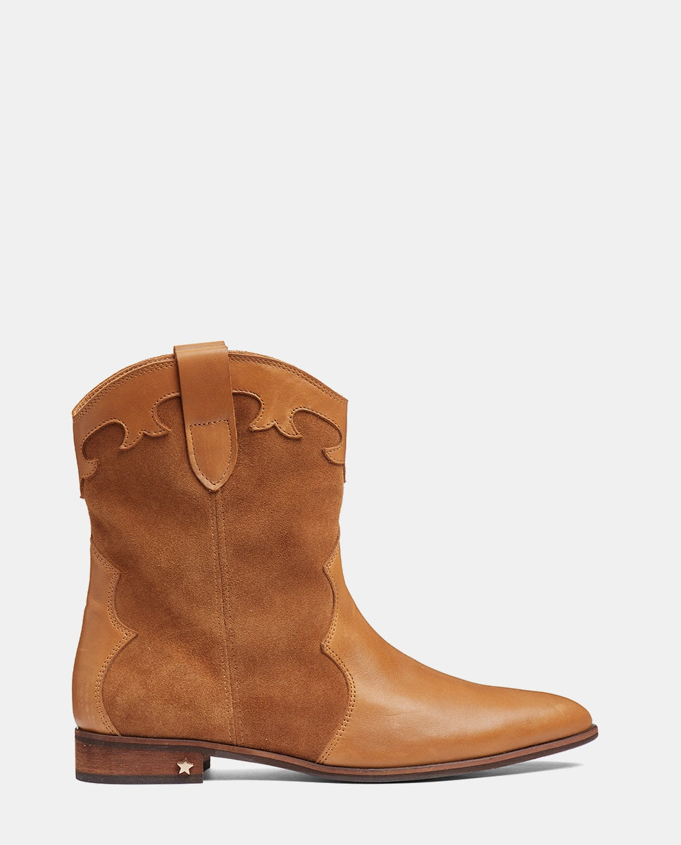 botín camel piel mujer