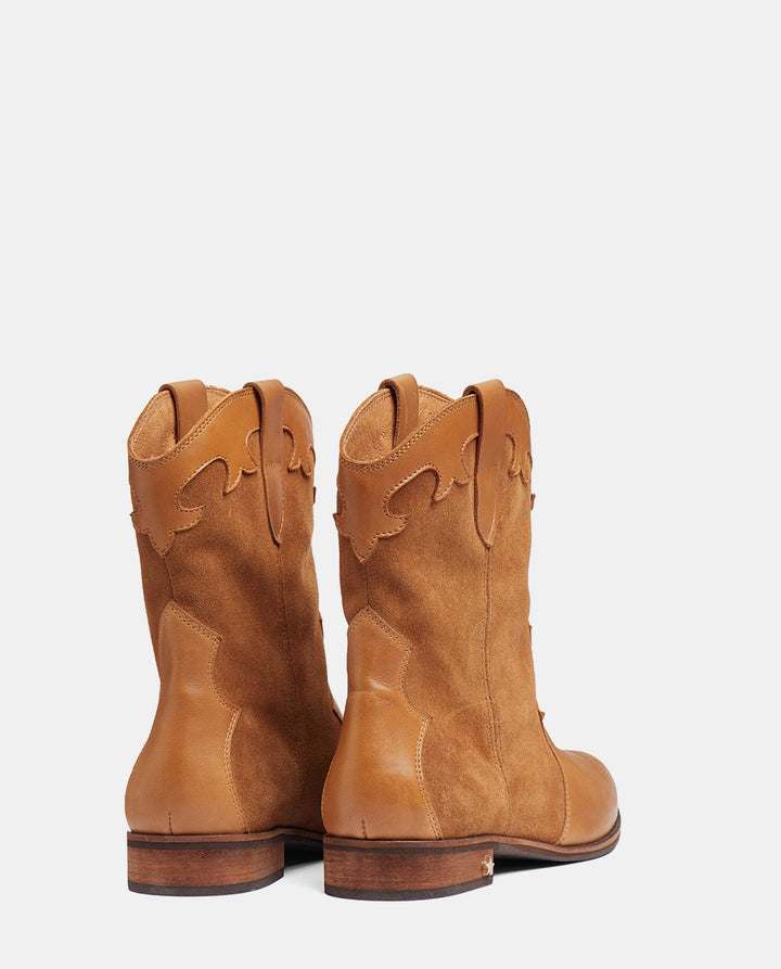 botín camel piel mujer