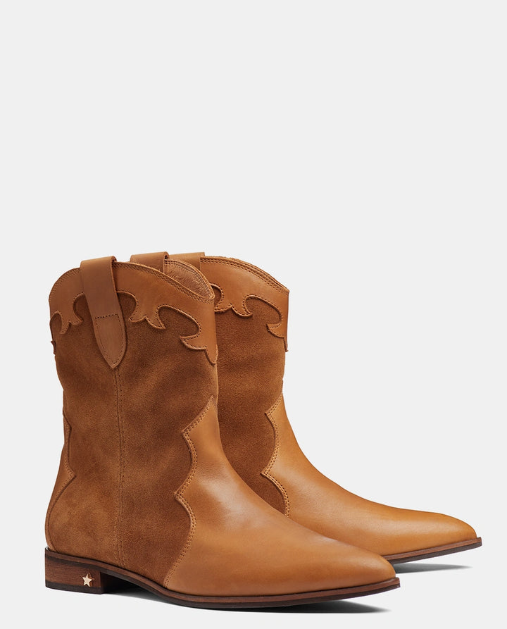 botín camel piel mujer