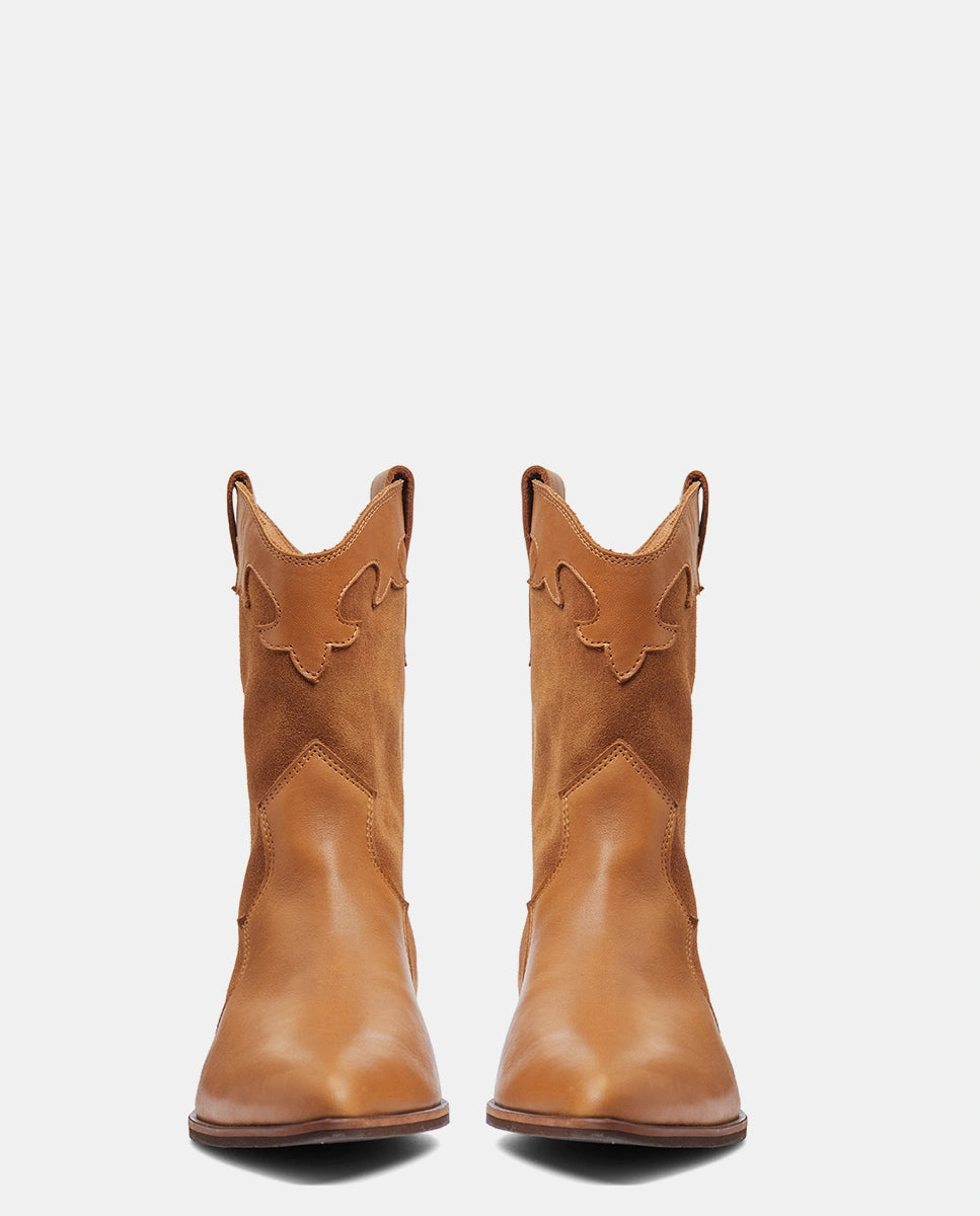 botín camel piel mujer