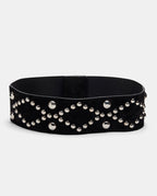 It-New-York-Cinturon-tachuelas-plateadas-negro-ante