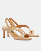 sandalias con tacón color nude para mujer