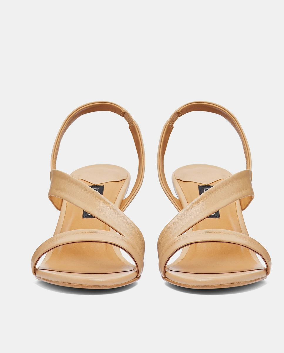 sandalias con tacón color nude para mujer
