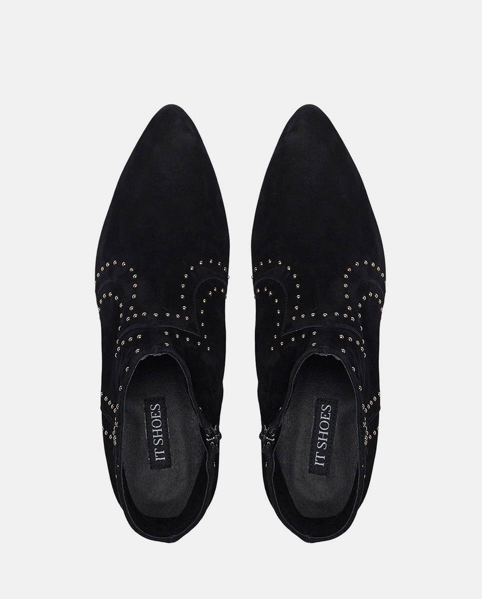 botin tachuelas negro ante tacon mujer